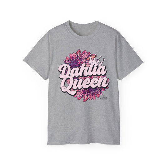 Dahlia Queen Retro T-Shirt Flower Gardener Tee Bright Floral Graphic Vintage Garden Shirt Plant Lover Gift Colorful Dahlia Grower Top